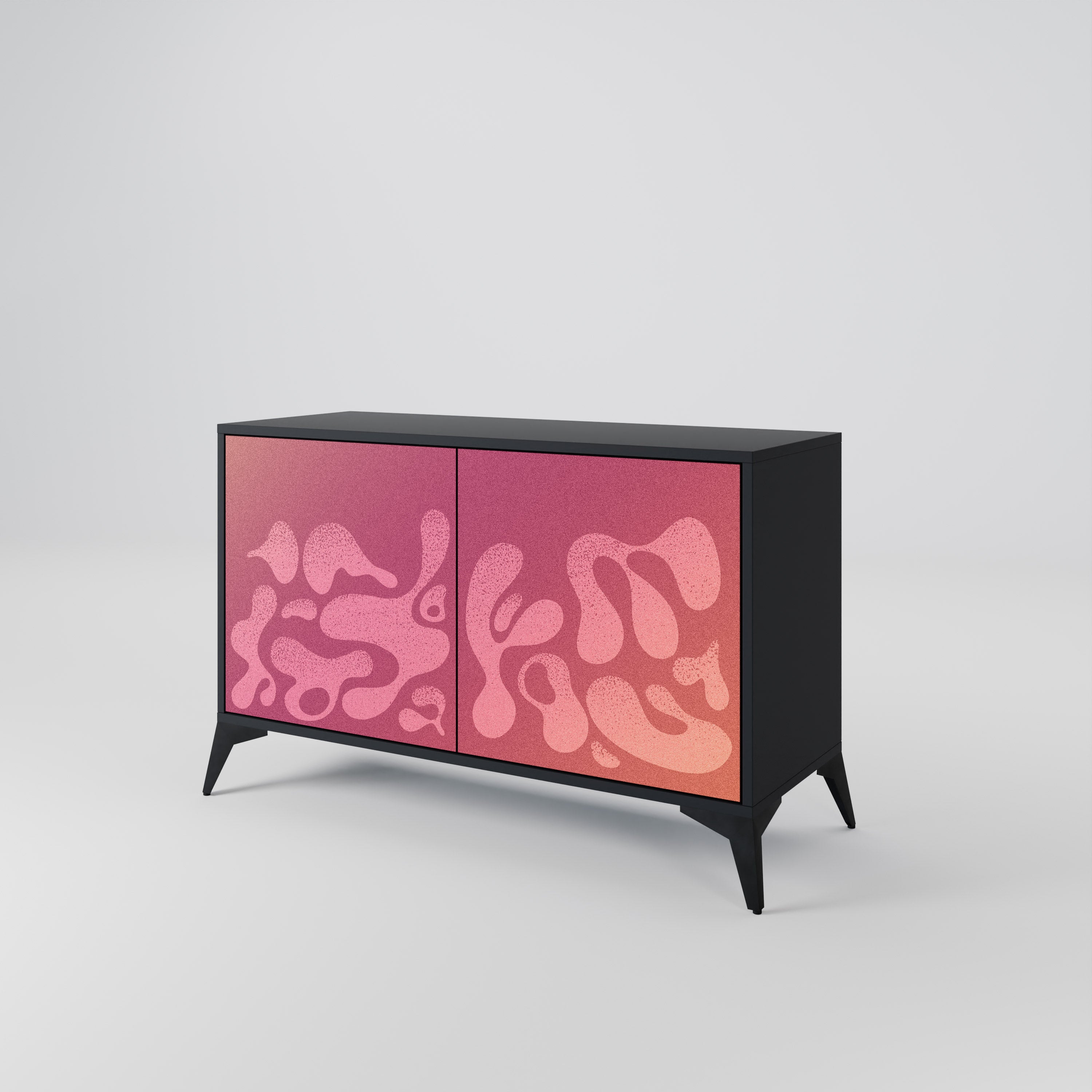 IRREGULAR PINK 2-Door Sideboard in Black Finish