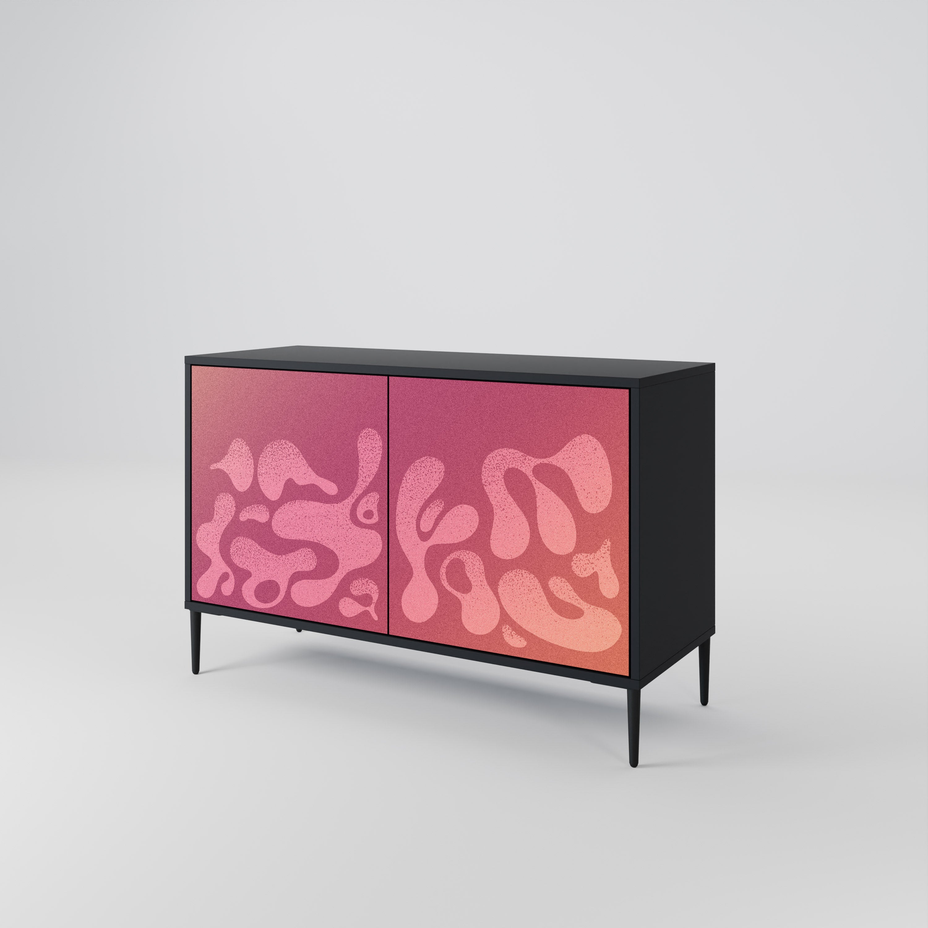 IRREGULAR PINK 2-Door Sideboard in Black Finish