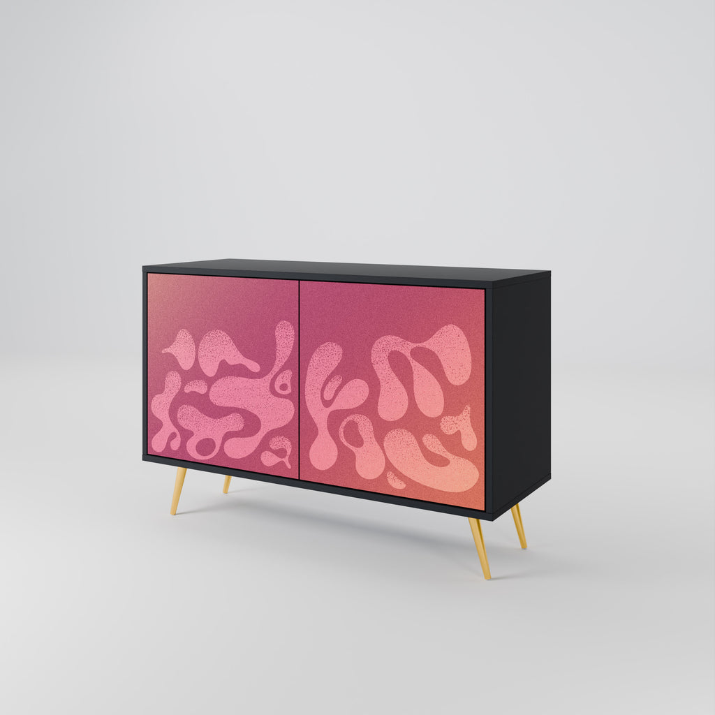 IRREGULAR PINK 2-Door Sideboard in Black Finish