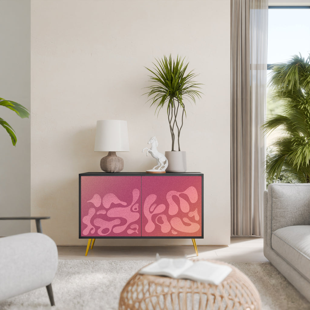 IRREGULAR PINK 2-Door Sideboard in Black Finish