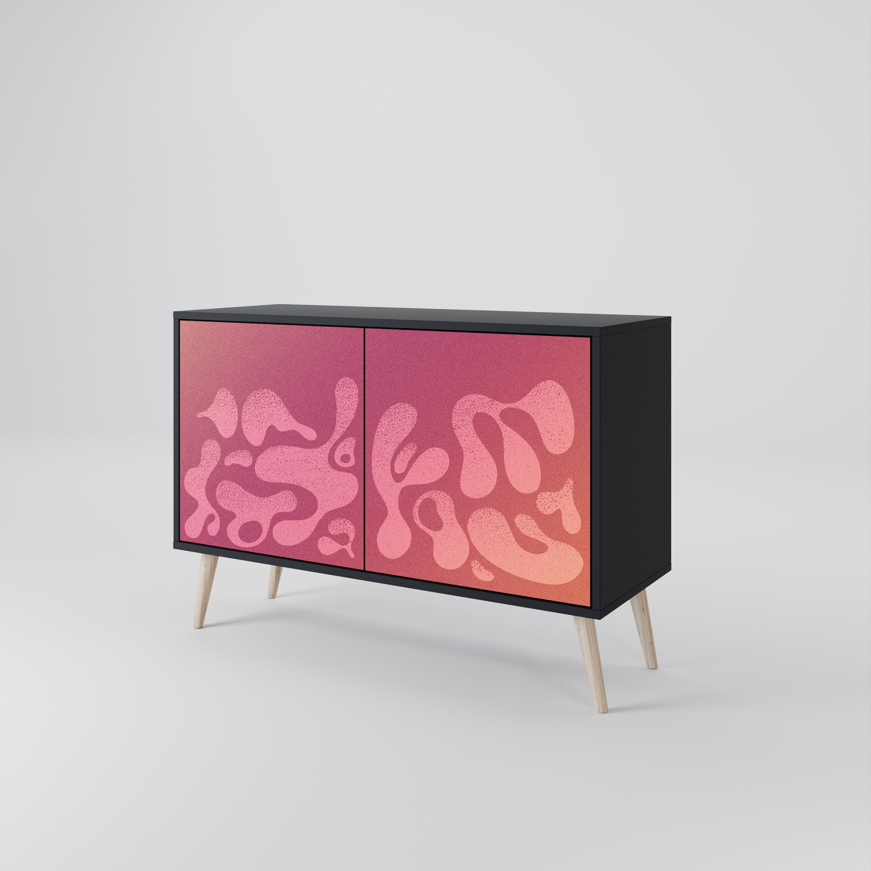 IRREGULAR PINK 2-Door Sideboard in Black Finish
