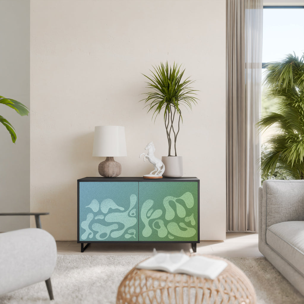 IRREGULAR BLUE 2-Door Sideboard in Black Finish