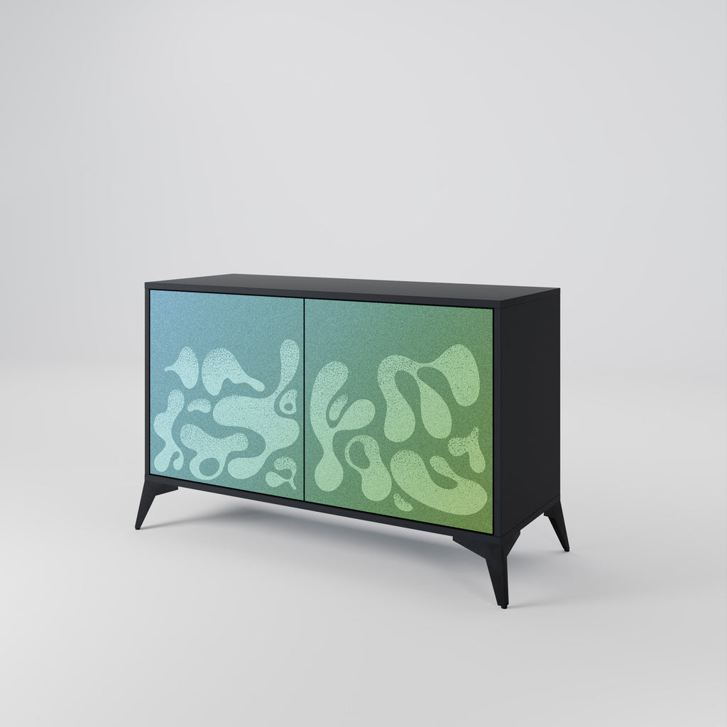 IRREGULAR BLUE 2-Door Sideboard in Black Finish