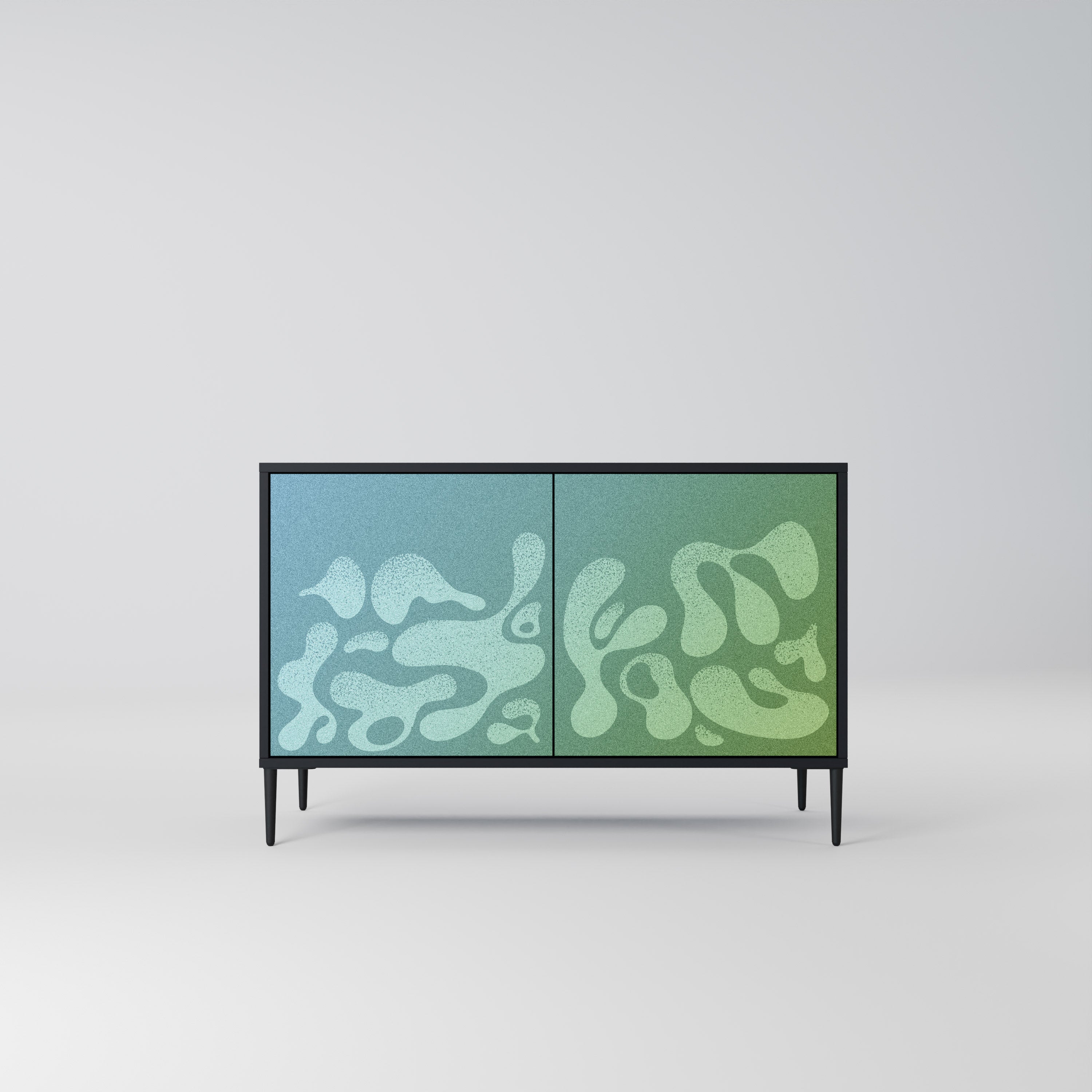 IRREGULAR BLUE 2-Door Sideboard in Black Finish