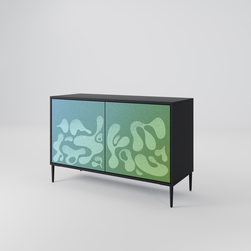 IRREGULAR BLUE 2-Door Sideboard in Black Finish
