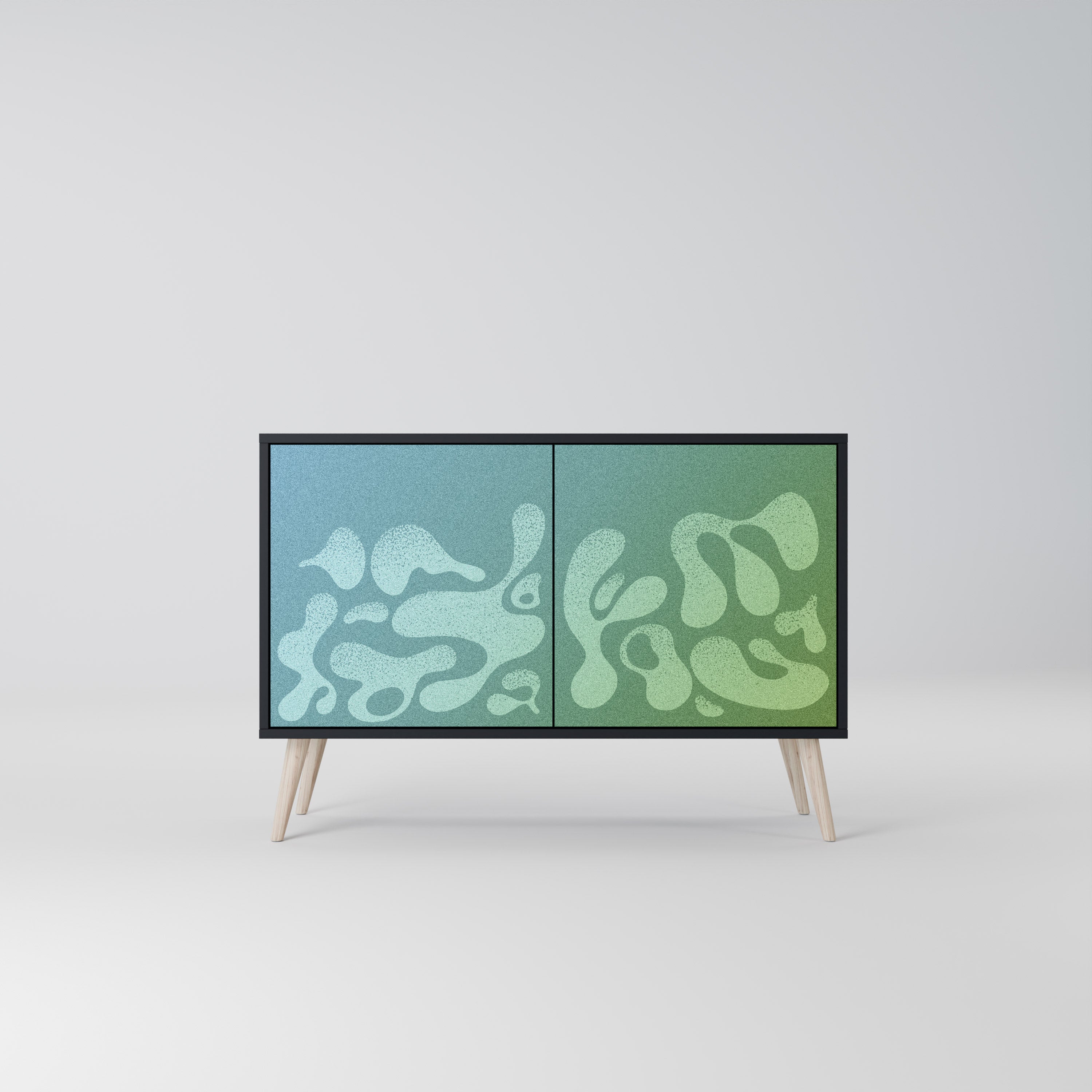 IRREGULAR BLUE 2-Door Sideboard in Black Finish