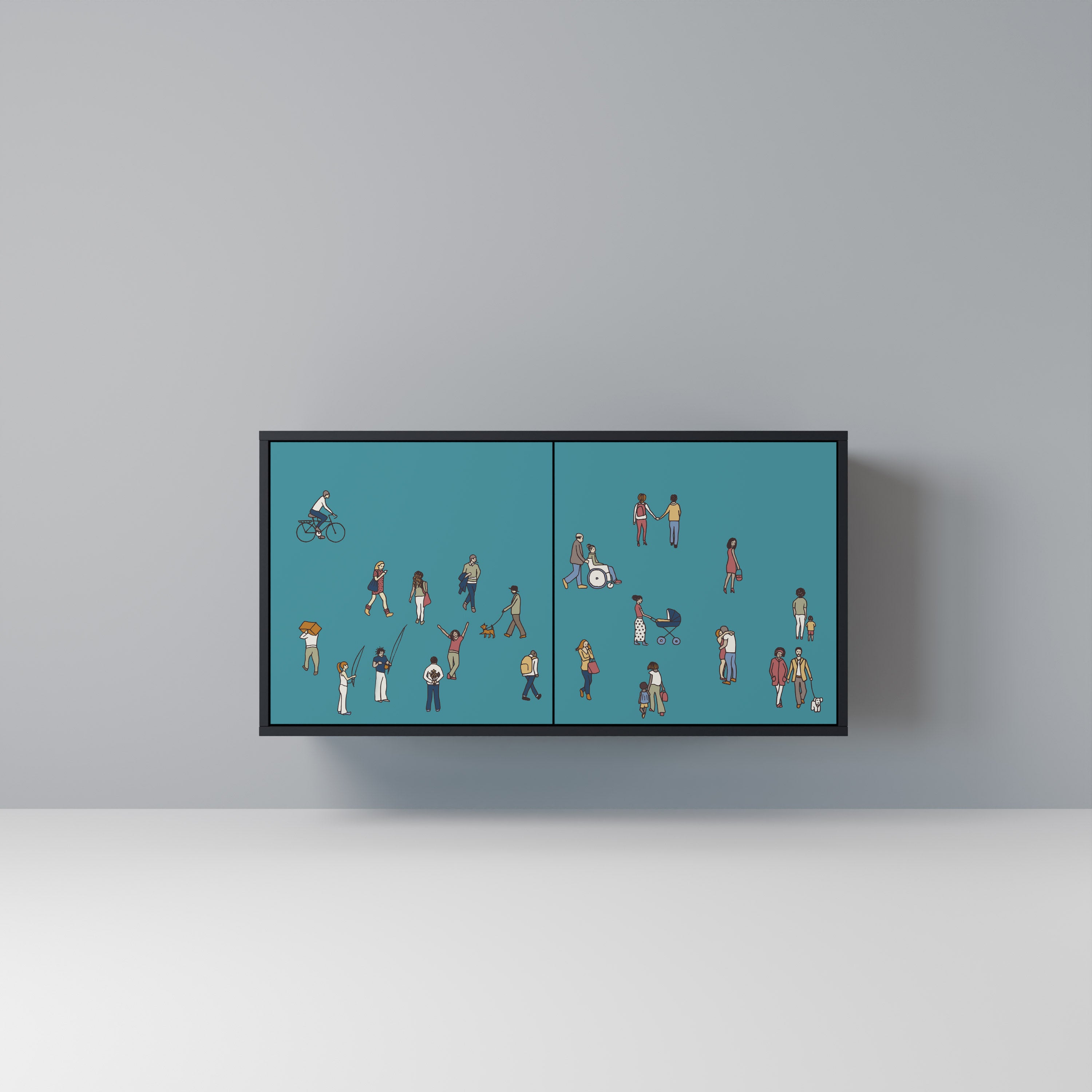 COLLECTIVE STREAM 2-Door Sideboard in Black Finish