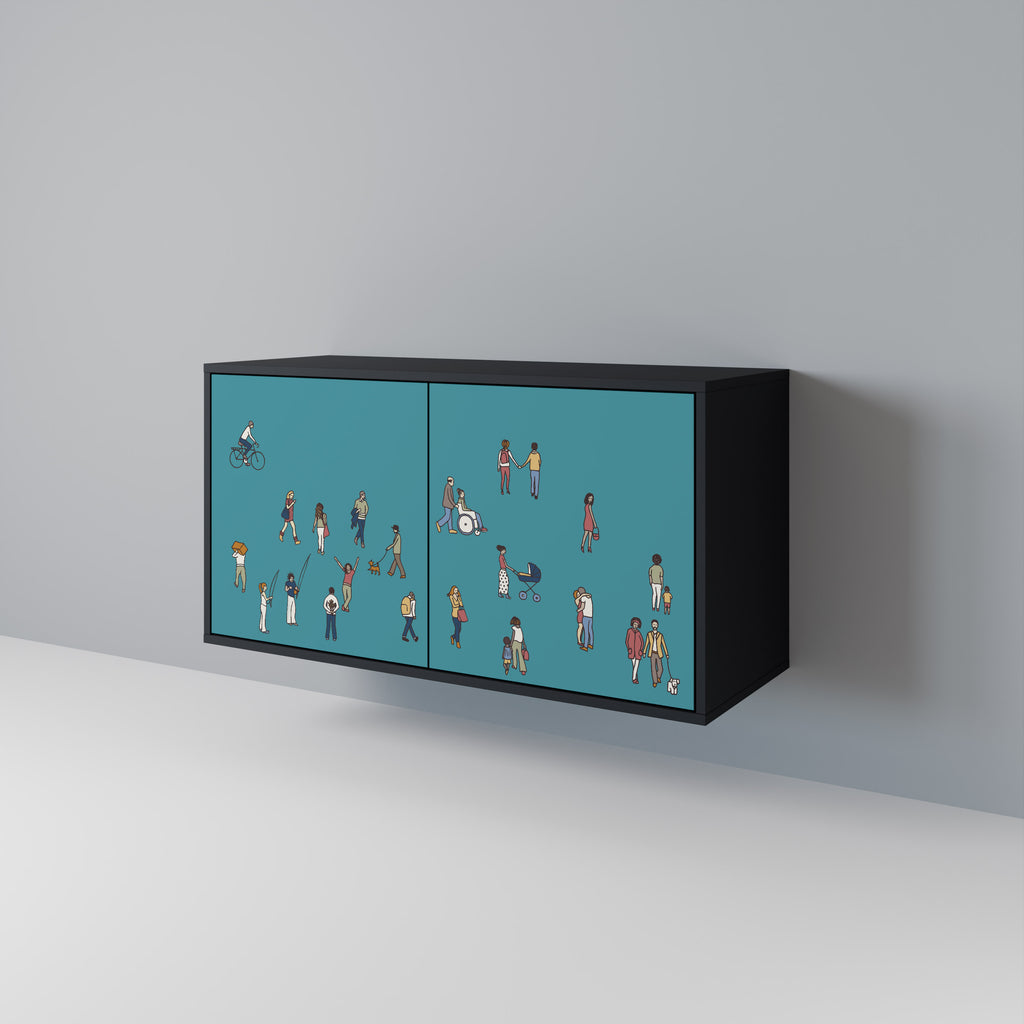 COLLECTIVE STREAM 2-Door Sideboard in Black Finish