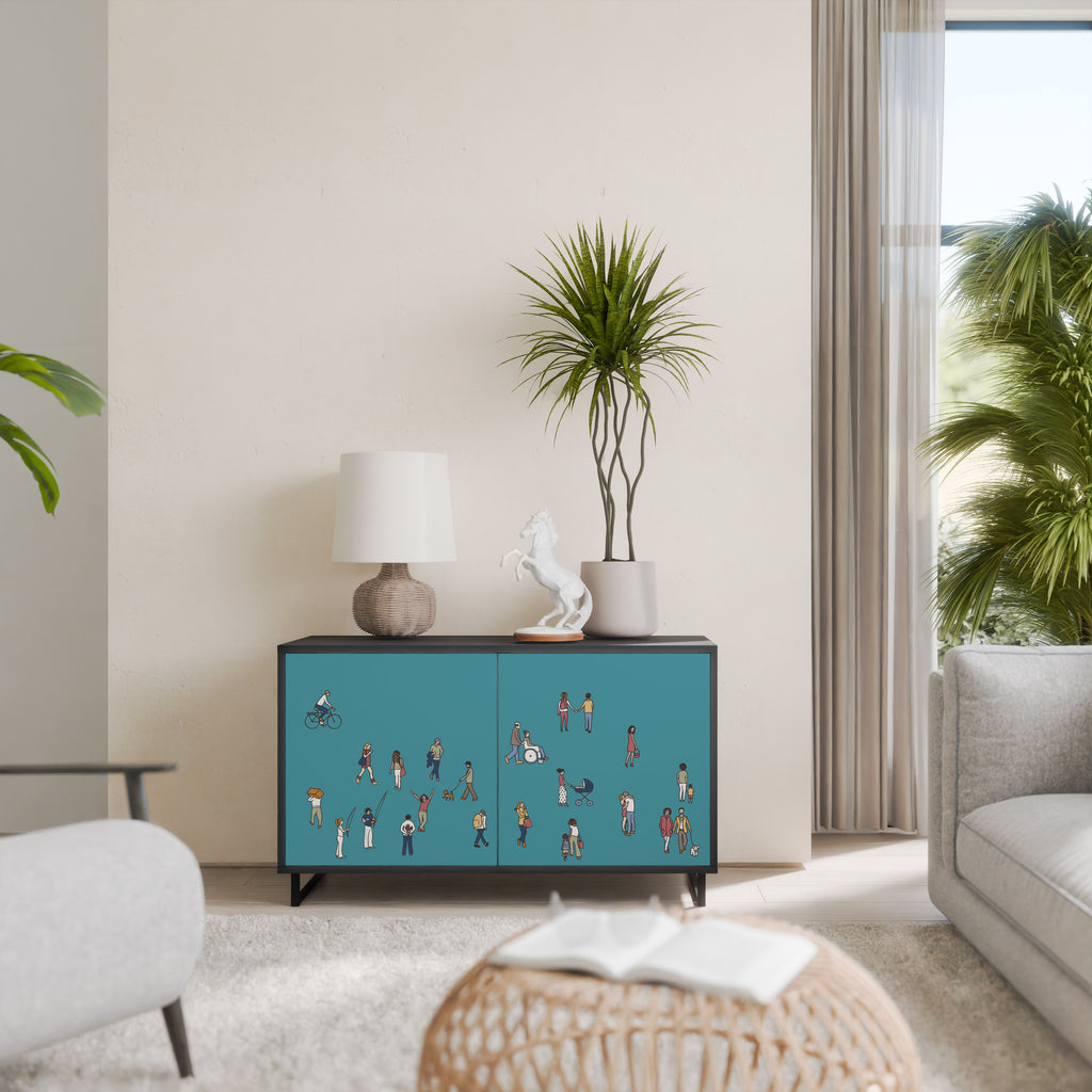 COLLECTIVE STREAM 2-Door Sideboard in Black Finish