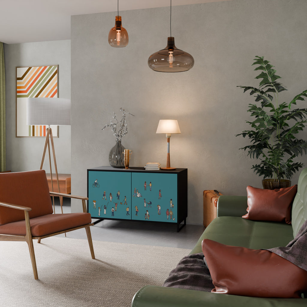 COLLECTIVE STREAM 2-Door Sideboard in Black Finish