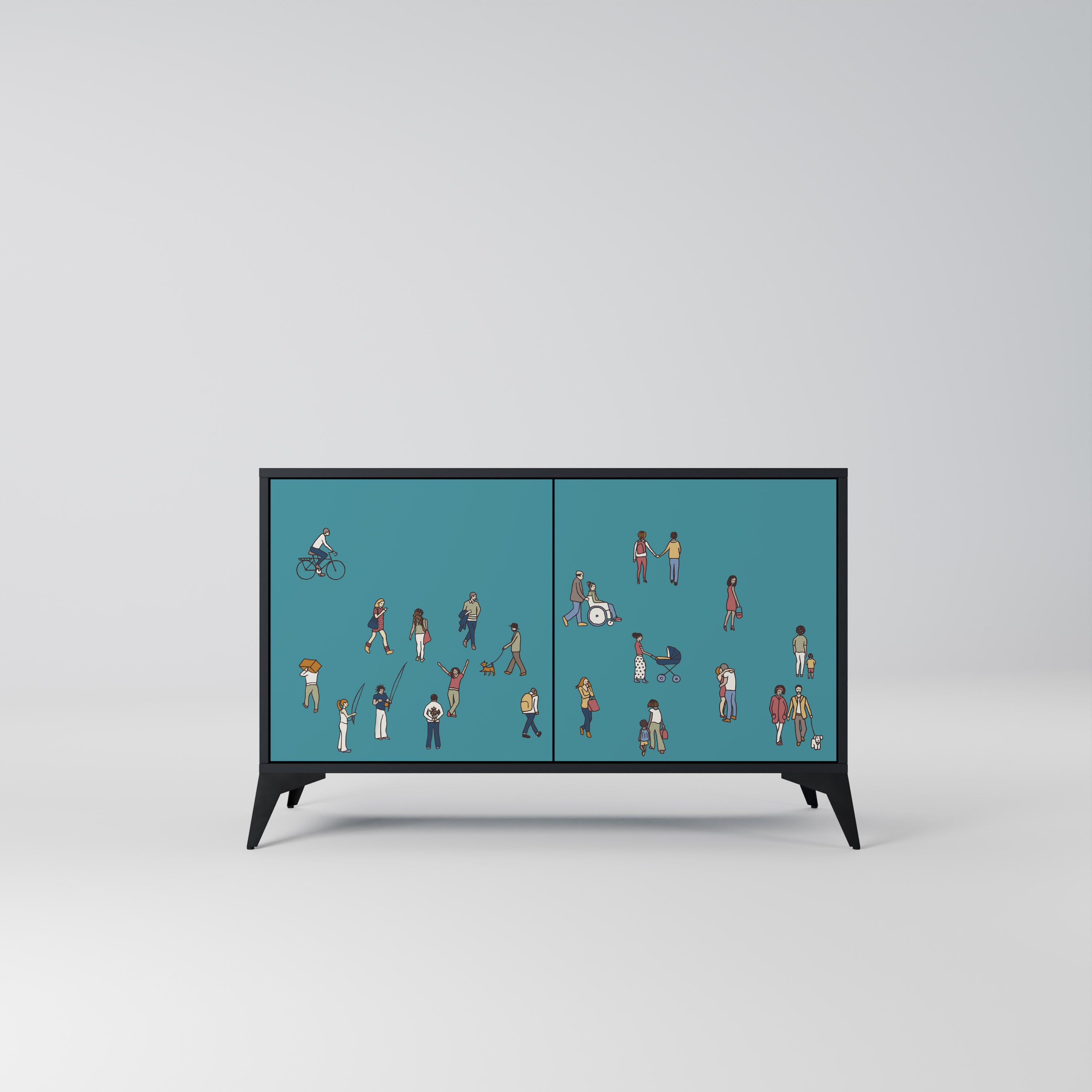 COLLECTIVE STREAM 2-Door Sideboard in Black Finish