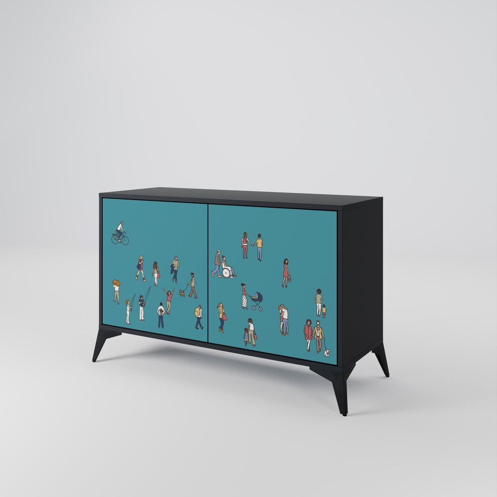 COLLECTIVE STREAM 2-Door Sideboard in Black Finish