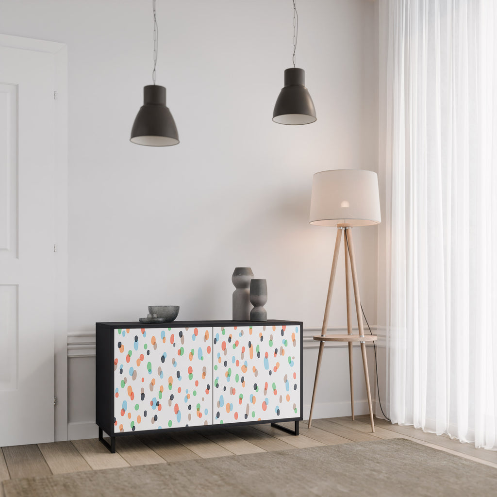 ENERGETIC SPOTS 2-Door Sideboard in Black Finish