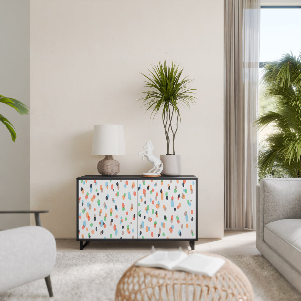 ENERGETIC SPOTS 2-Door Sideboard in Black Finish