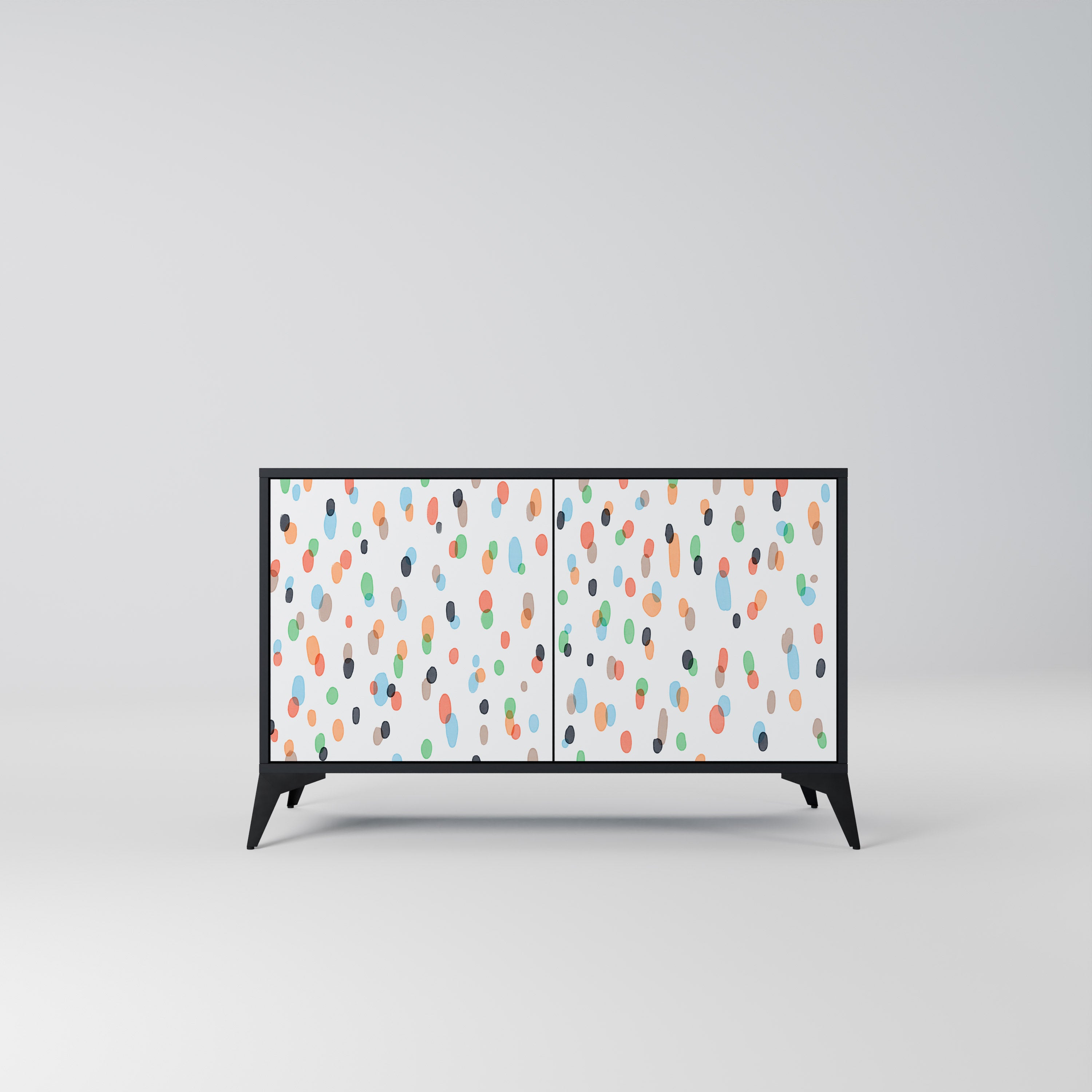 ENERGETIC SPOTS 2-Door Sideboard in Black Finish