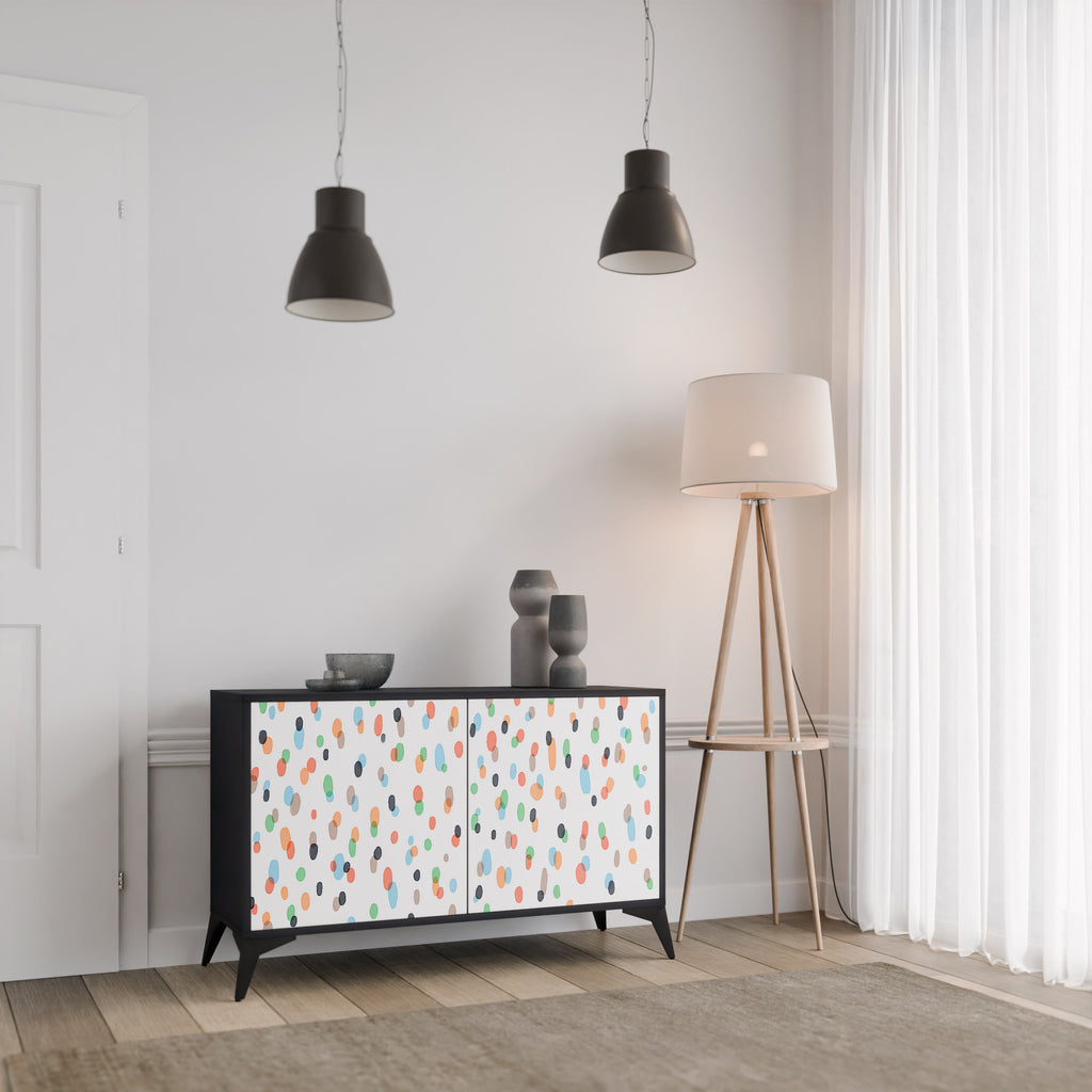 ENERGETIC SPOTS 2-Door Sideboard in Black Finish