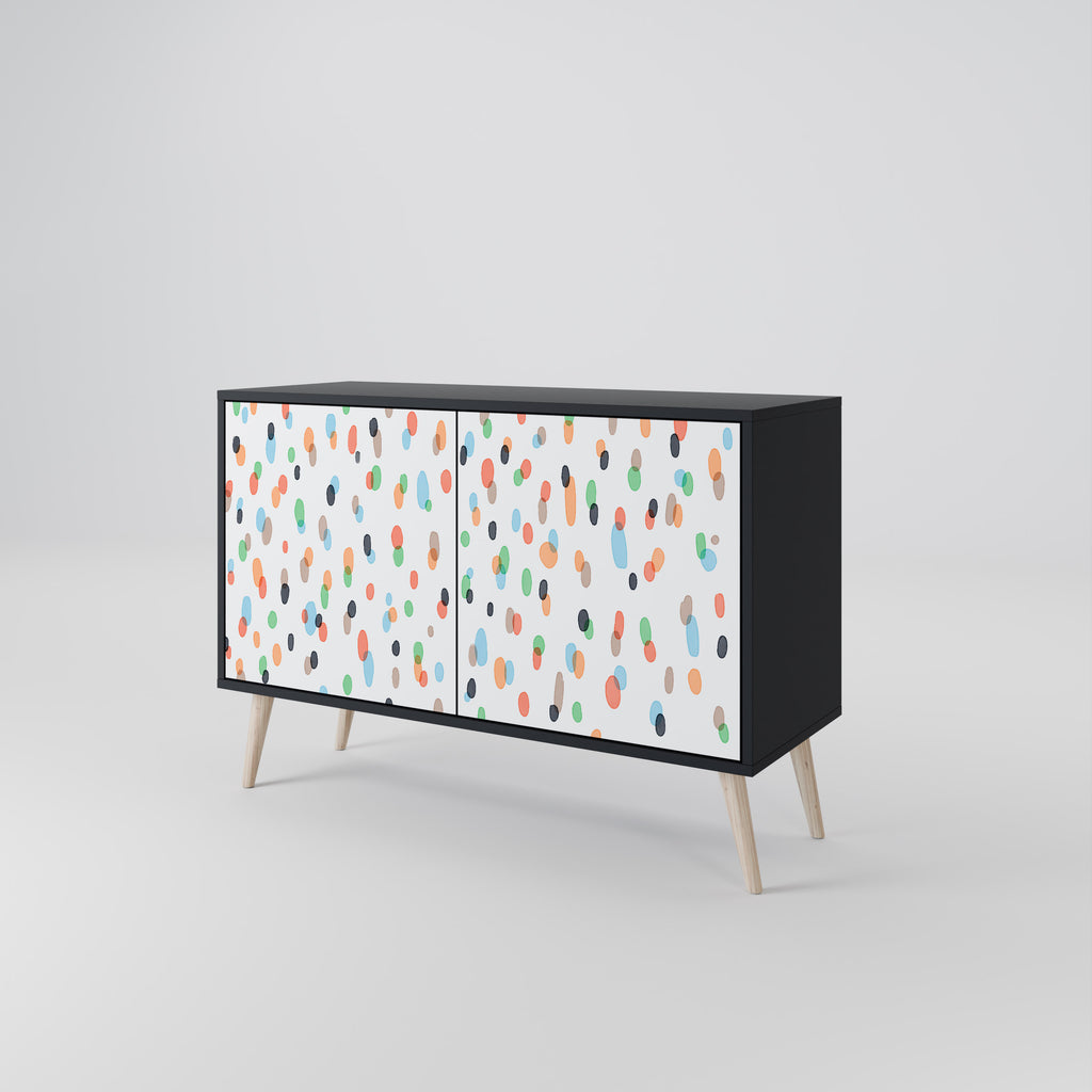 ENERGETIC SPOTS 2-Door Sideboard in Black Finish