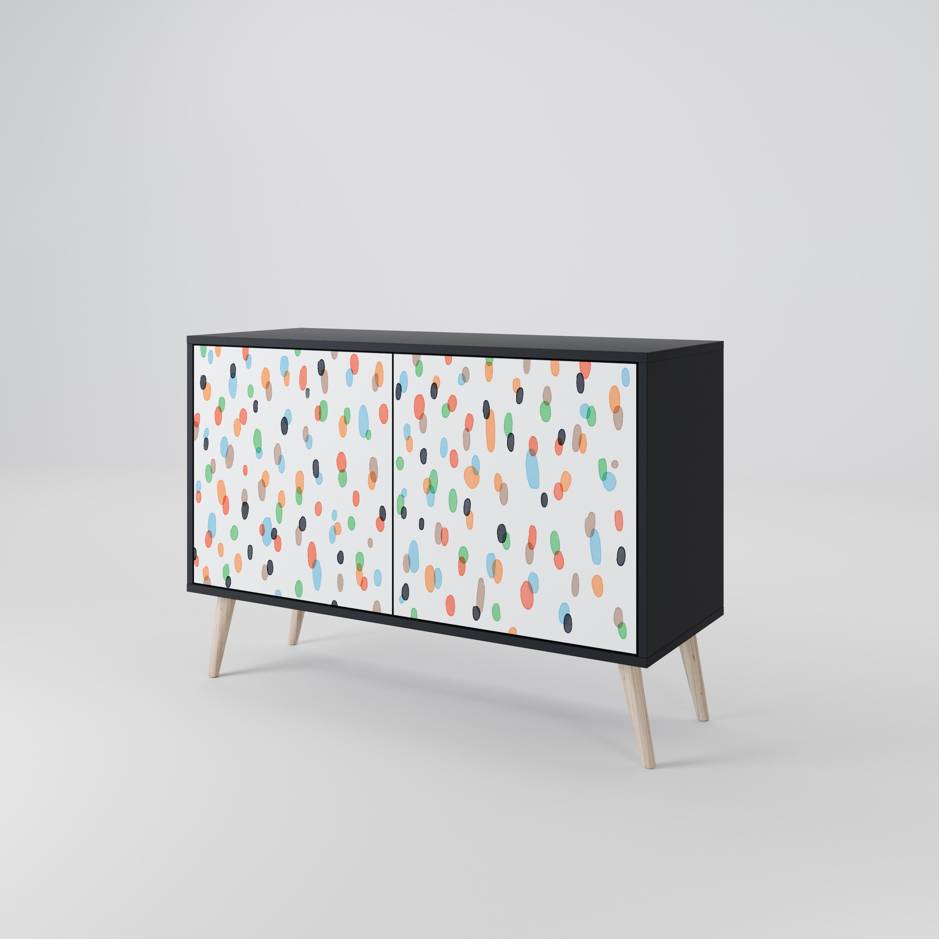 ENERGETIC SPOTS 2-Door Sideboard in Black Finish