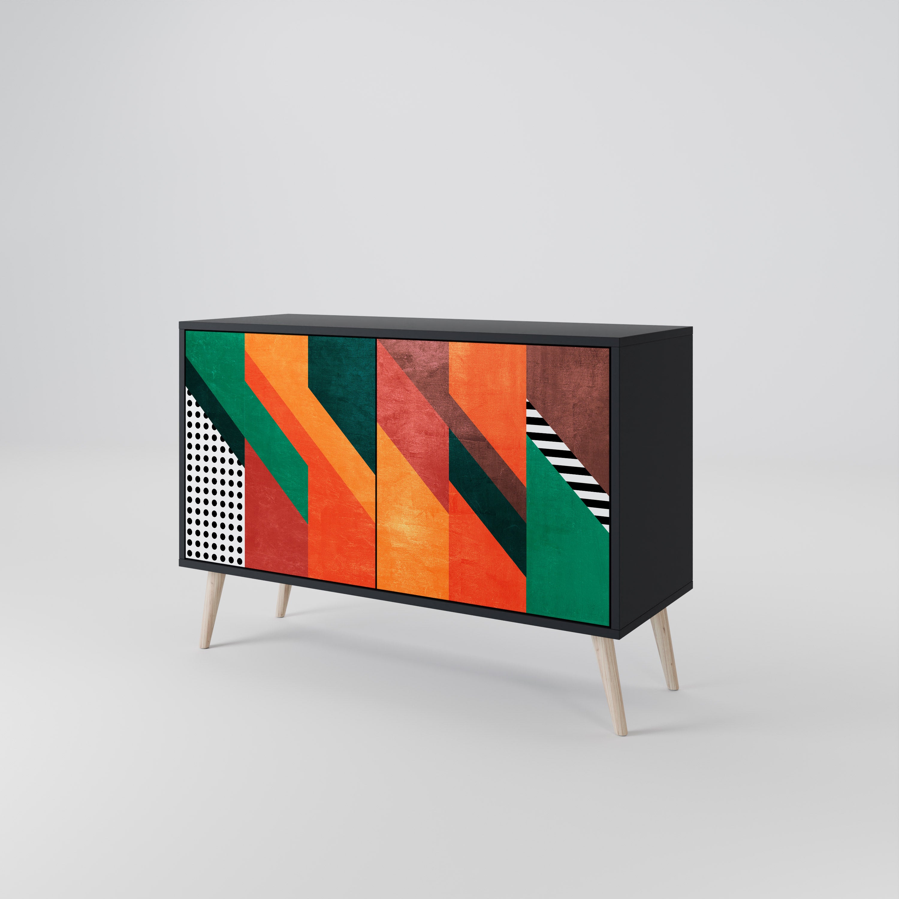 MAKESHIFT ARTISTRY 2-Door Sideboard in Black Finish