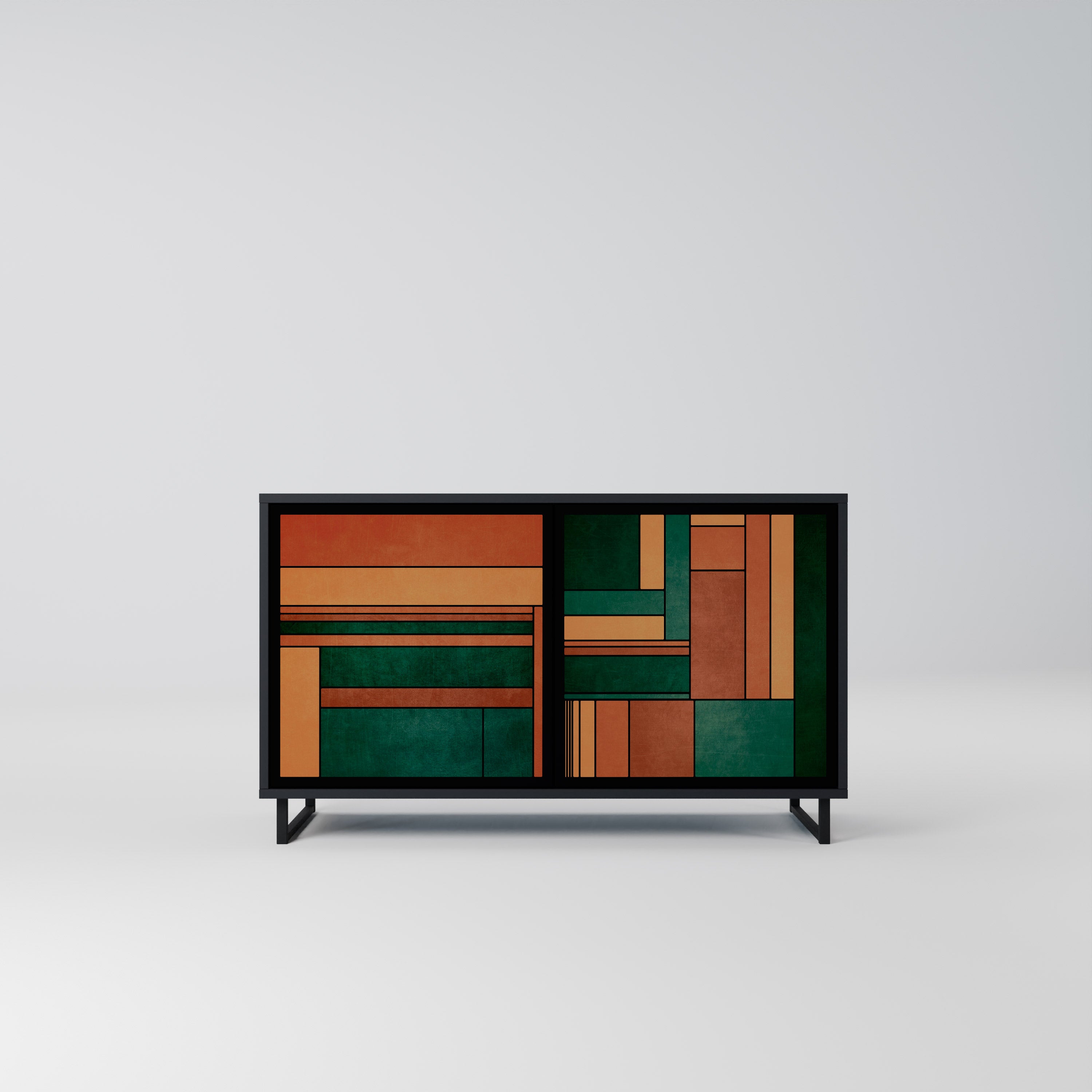 EARTHY FIGURES 2-Door Sideboard in Black Finish