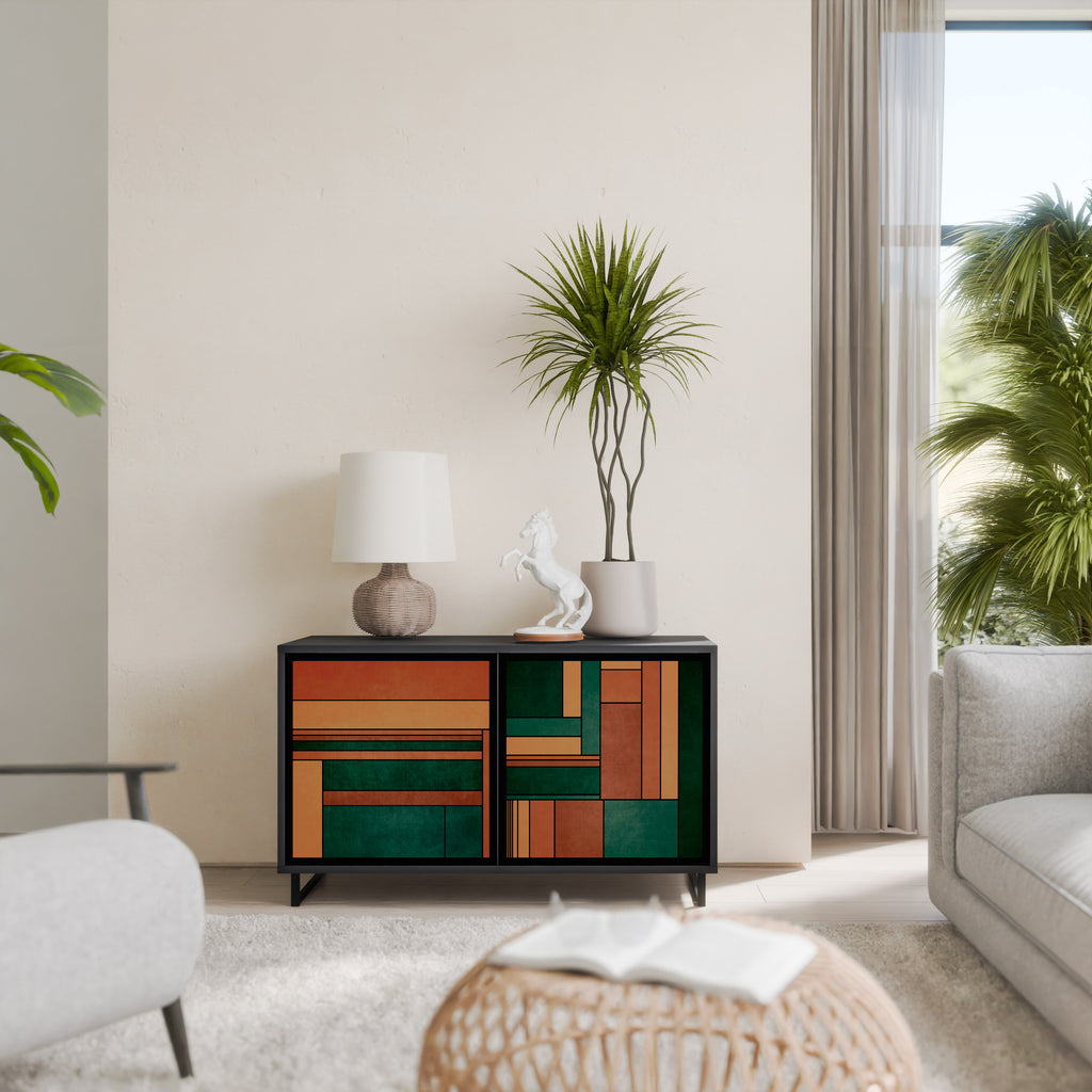 EARTHY FIGURES 2-Door Sideboard in Black Finish