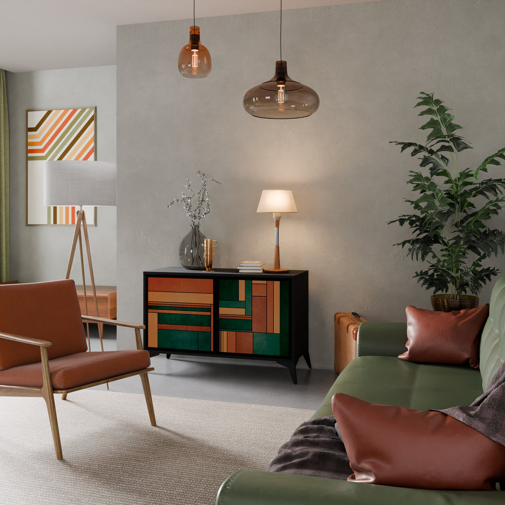 EARTHY FIGURES 2-Door Sideboard in Black Finish