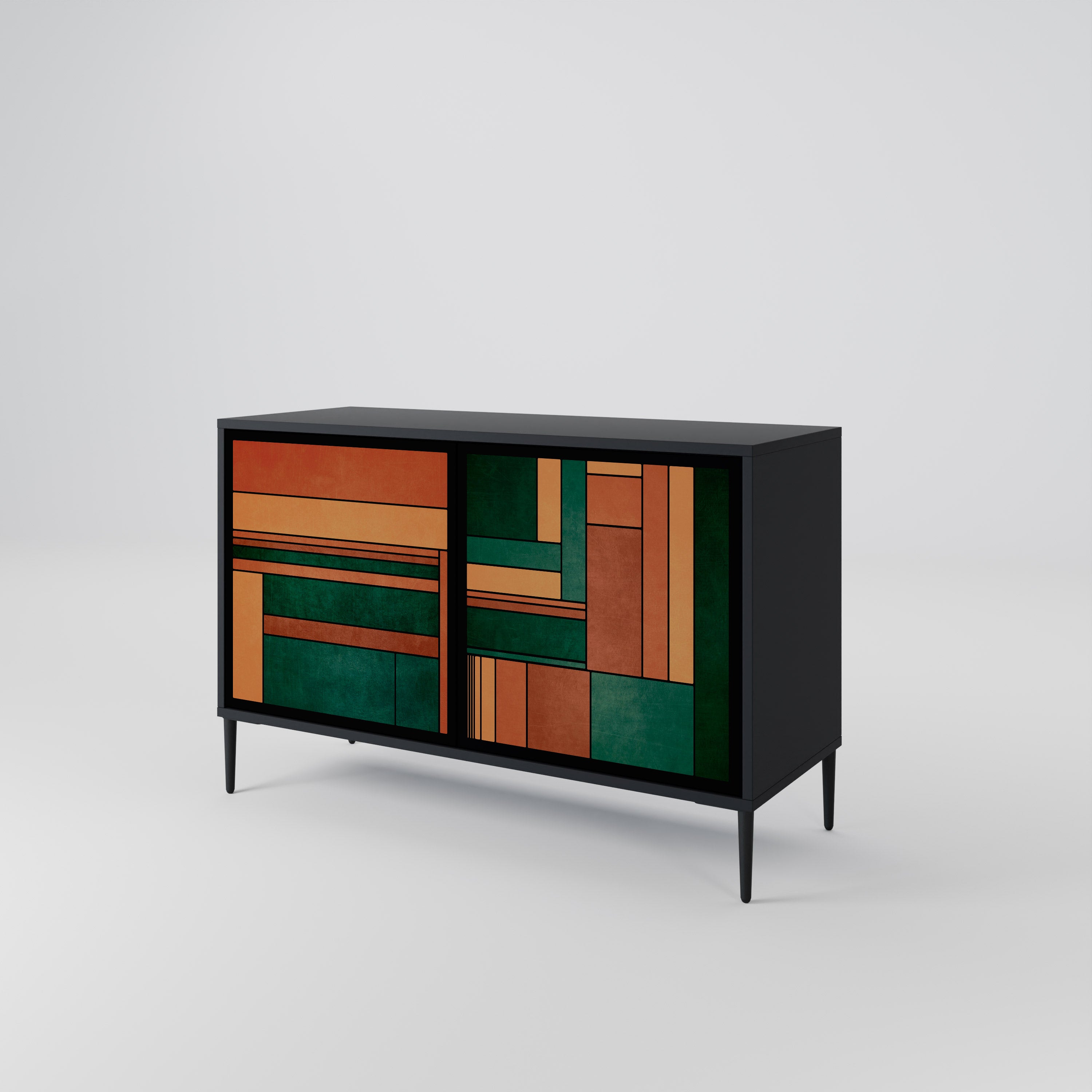 EARTHY FIGURES 2-Door Sideboard in Black Finish