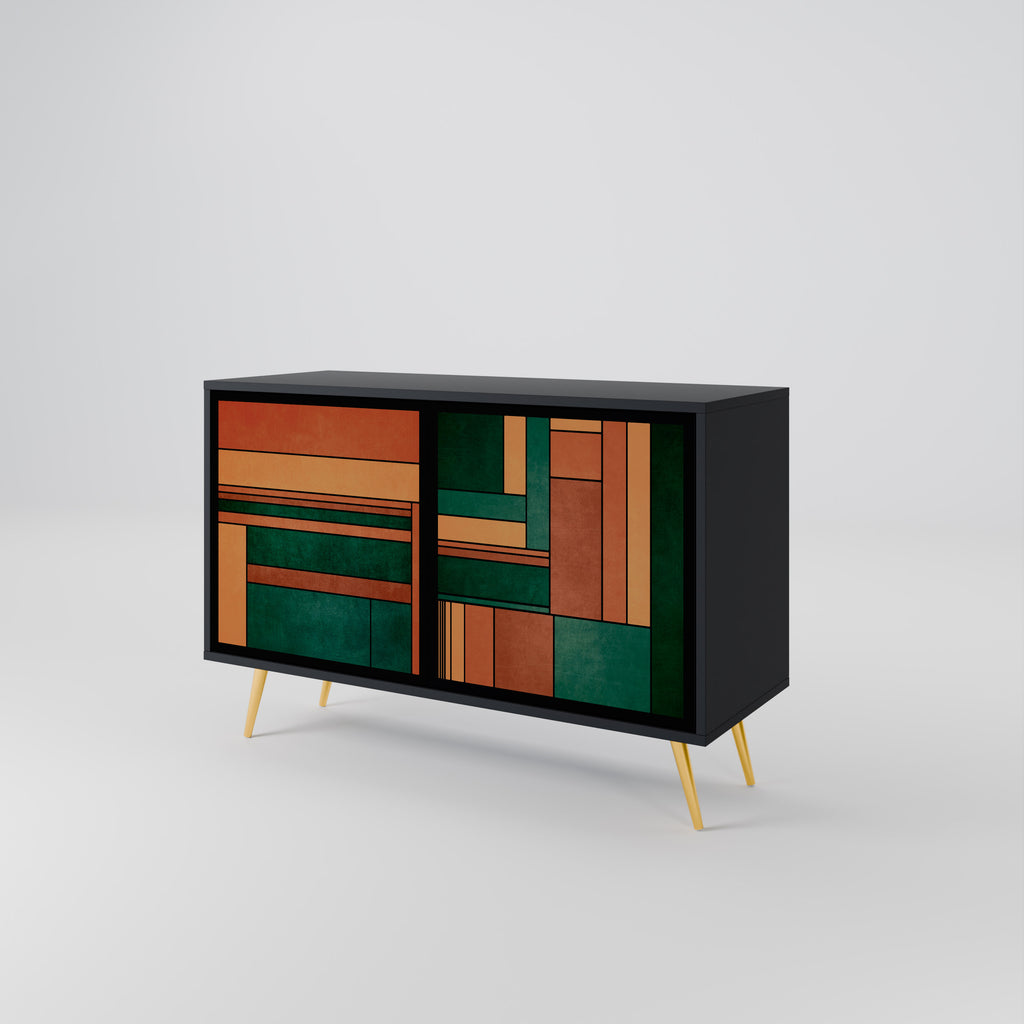 EARTHY FIGURES 2-Door Sideboard in Black Finish