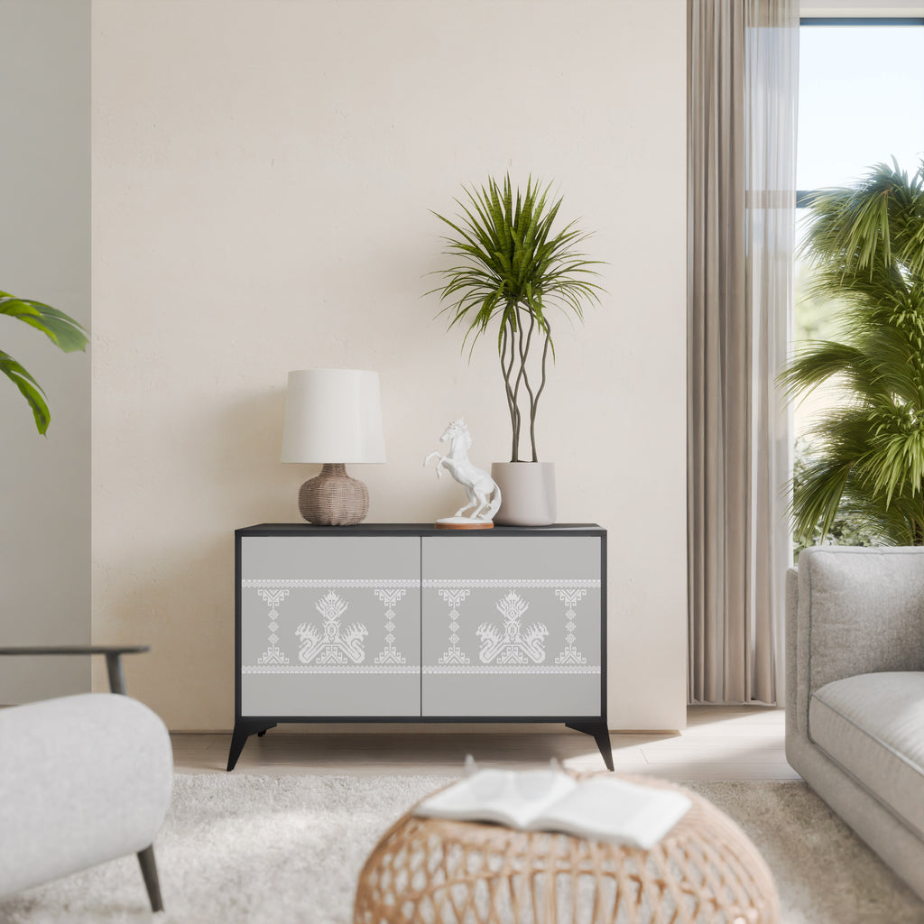 THAI GRAY 2-Door Sideboard in Black Finish