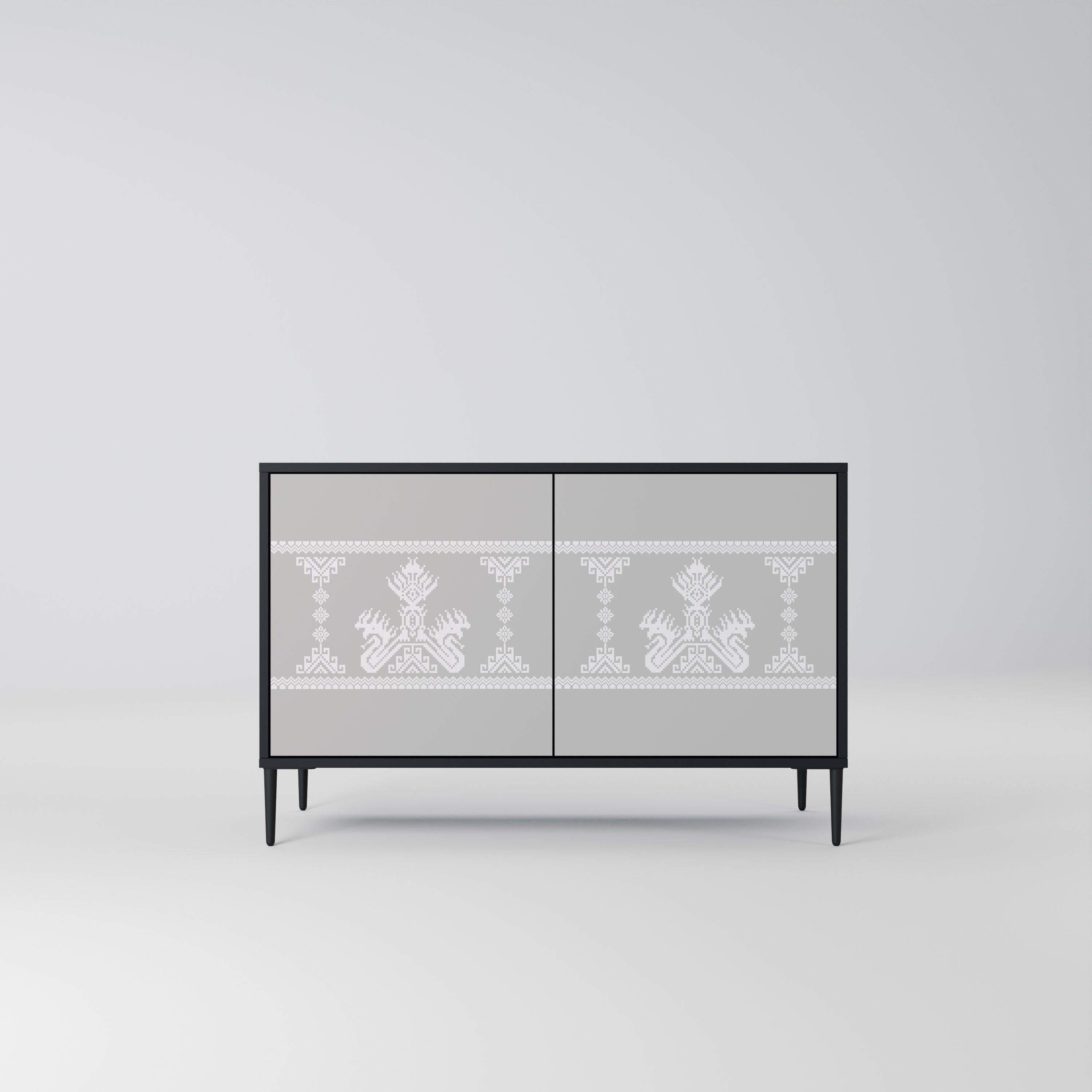 THAI GRAY 2-Door Sideboard in Black Finish