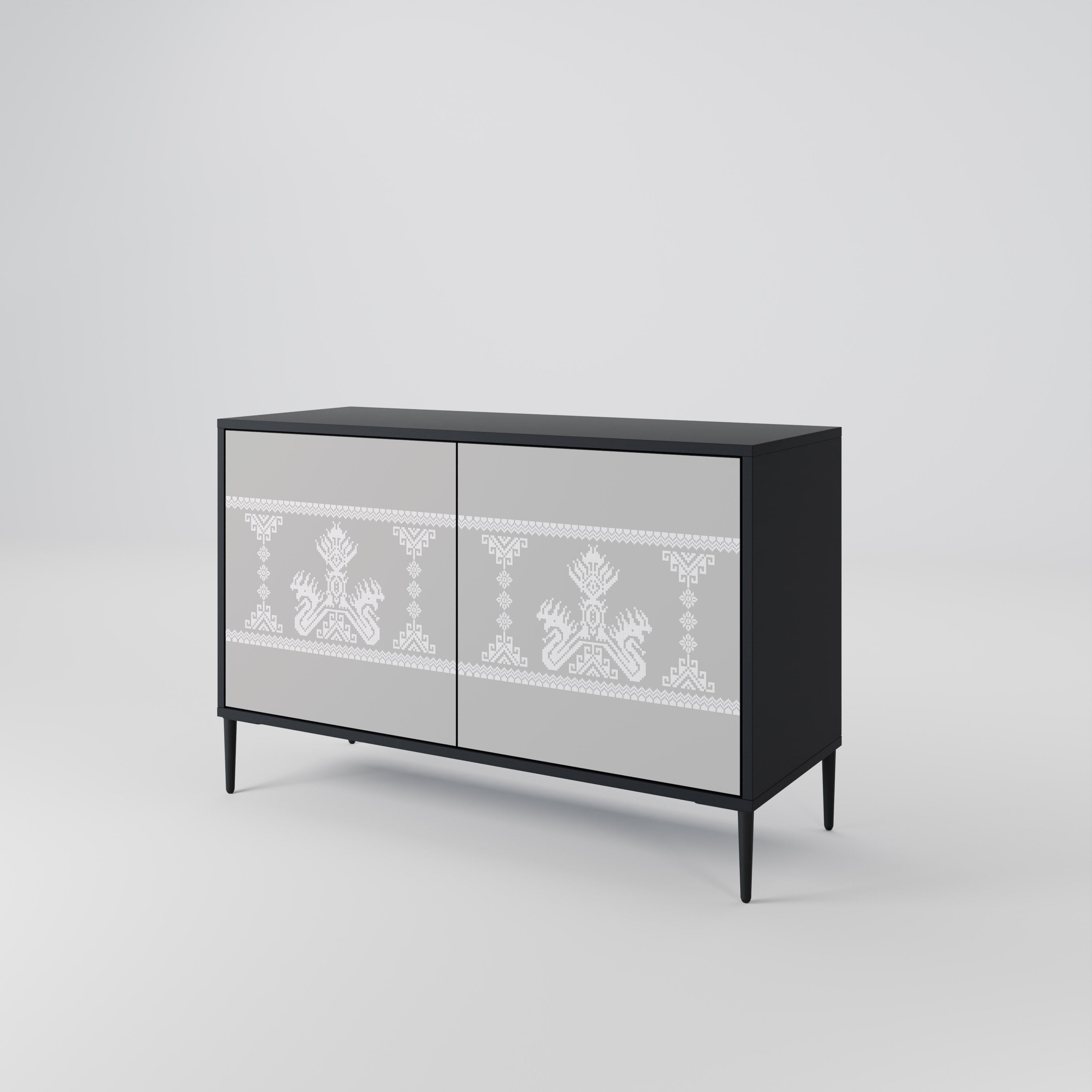 THAI GRAY 2-Door Sideboard in Black Finish