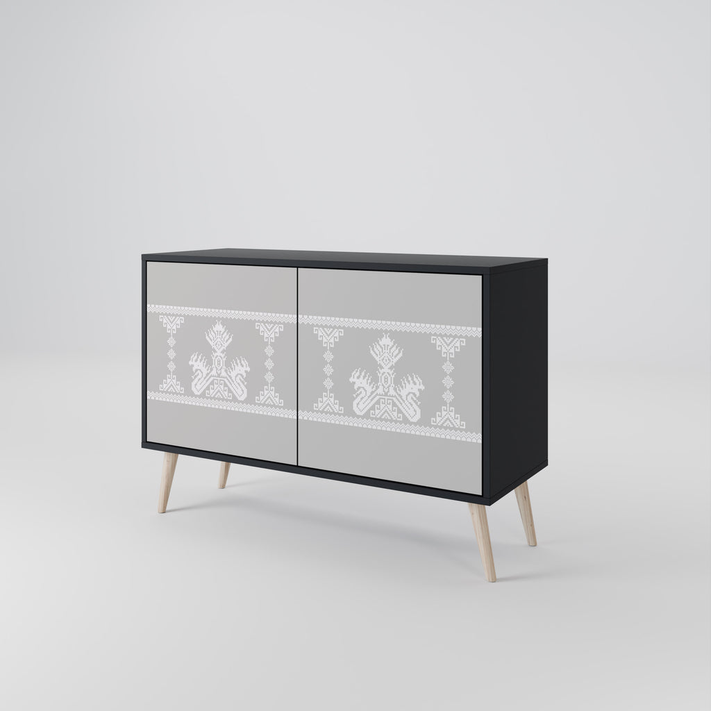 THAI GRAY 2-Door Sideboard in Black Finish