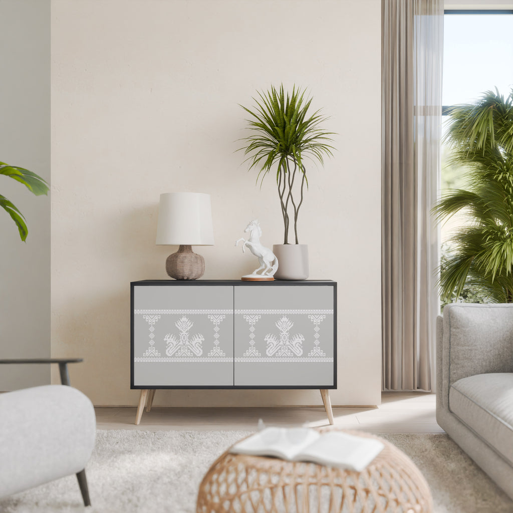 THAI GRAY 2-Door Sideboard in Black Finish