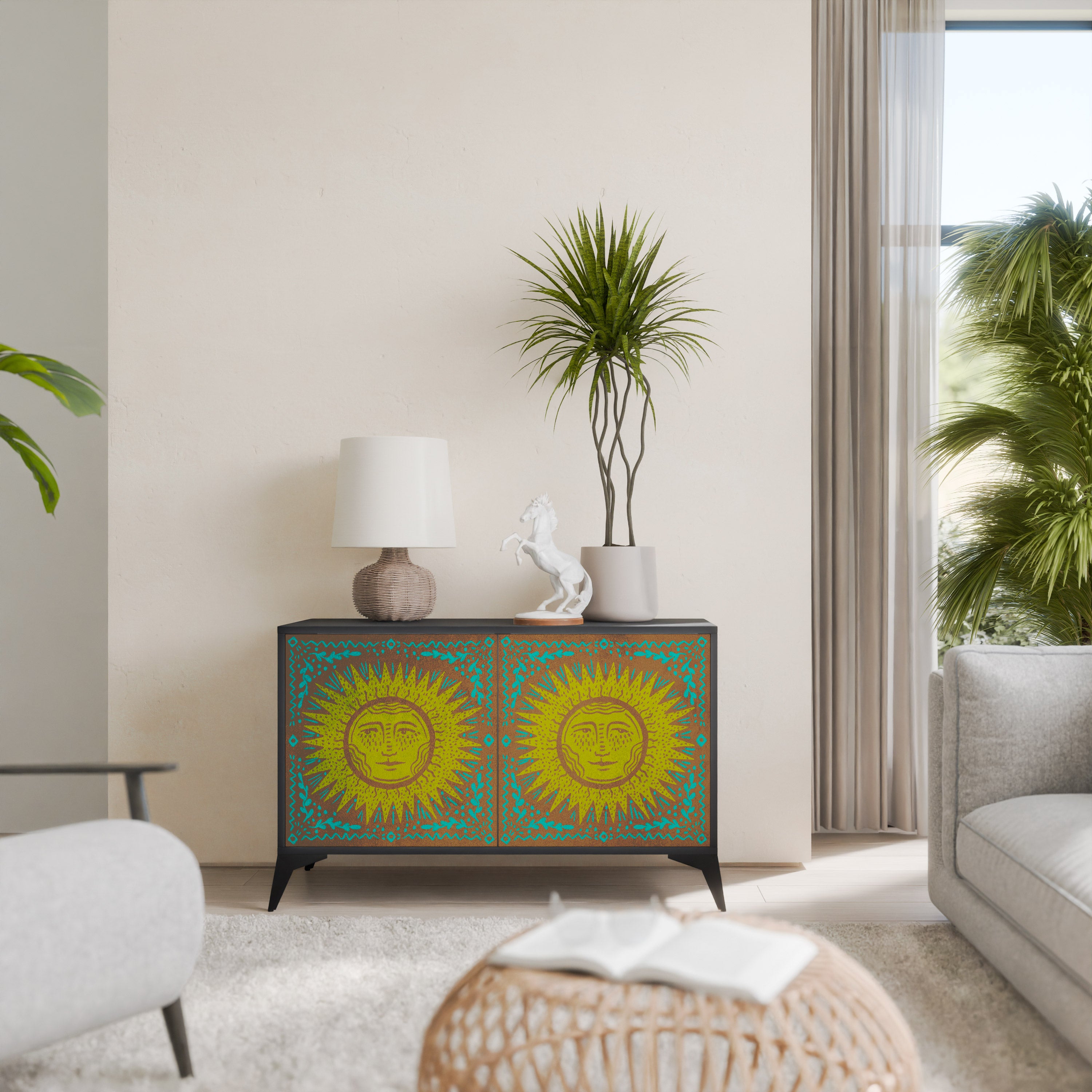 SUNSHINE EULOGY 2-Door Sideboard in Black Finish