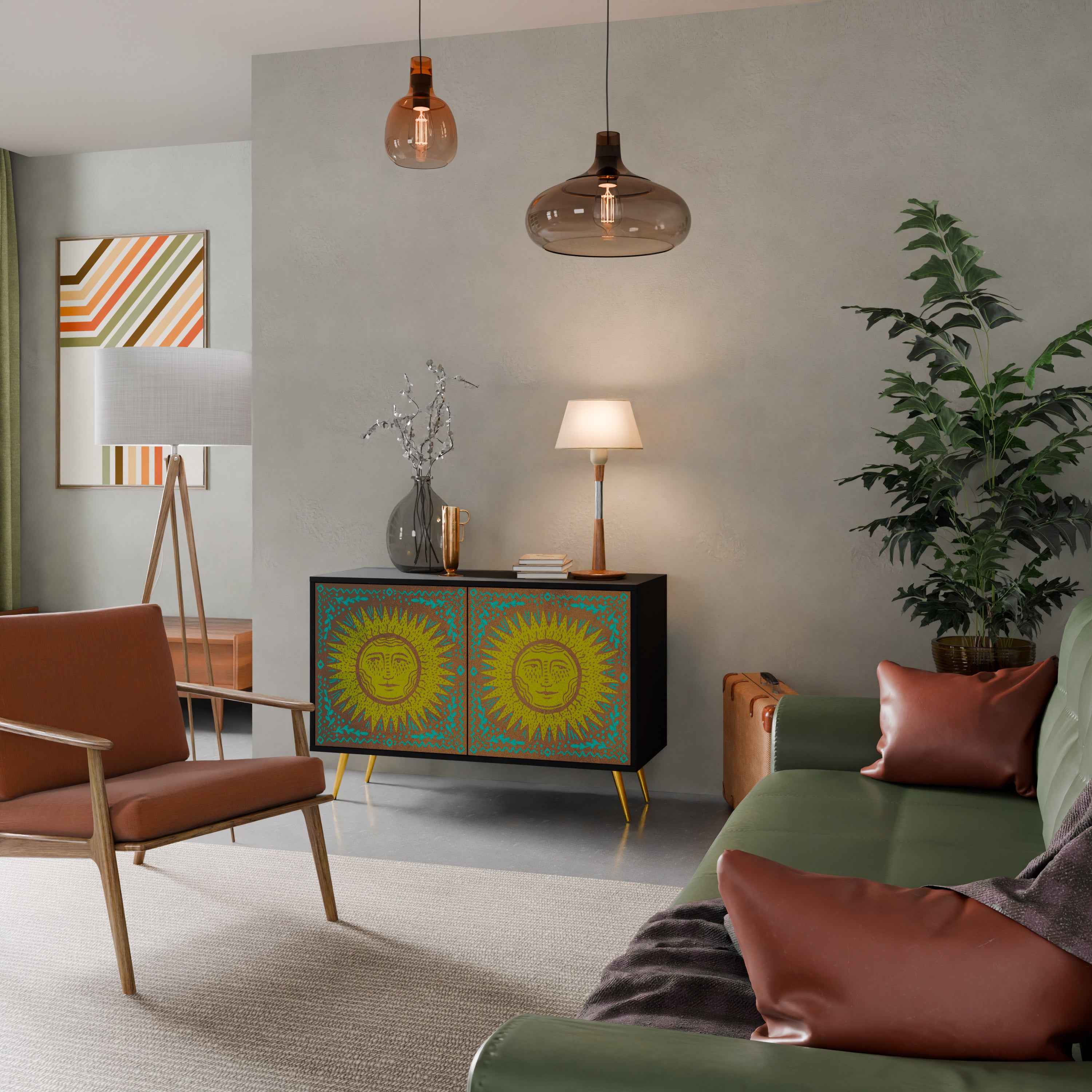 SUNSHINE EULOGY 2-Door Sideboard in Black Finish