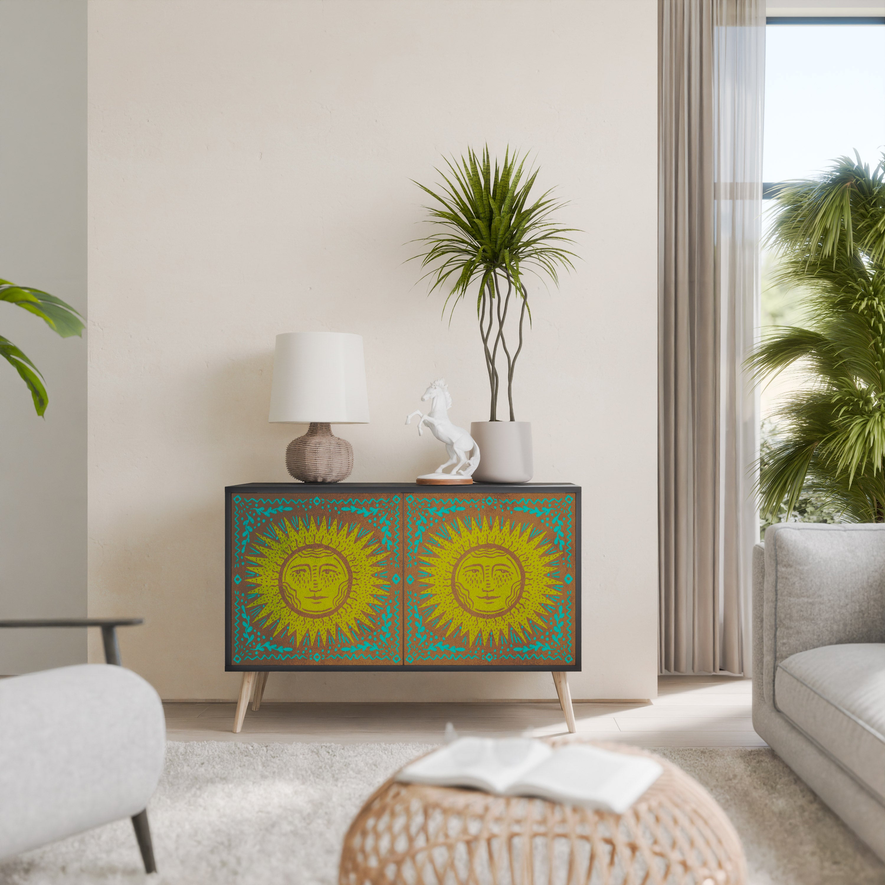 SUNSHINE EULOGY 2-Door Sideboard in Black Finish