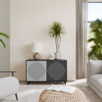 POLYGON ILLUSION Aparador de 2 Puertas en Acabado Negro