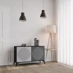 POLYGON ILLUSION Aparador de 2 Puertas en Acabado Negro