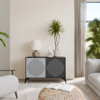 POLYGON ILLUSION Aparador de 2 Puertas en Acabado Negro