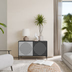 POLYGON ILLUSION Aparador de 2 Puertas en Acabado Negro