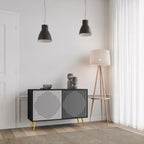 POLYGON ILLUSION Aparador de 2 Puertas en Acabado Negro