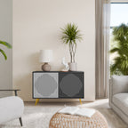 POLYGON ILLUSION Aparador de 2 Puertas en Acabado Negro