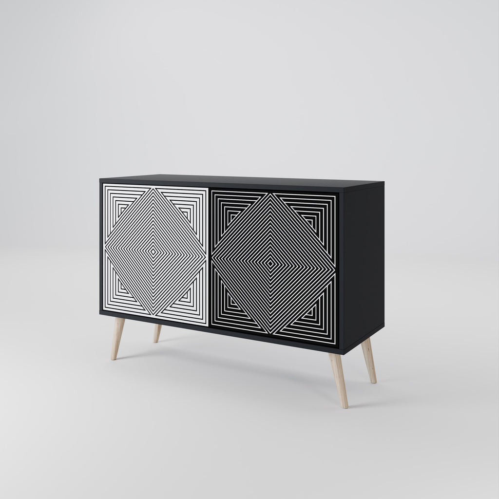 POLYGON ILLUSION 2-Door Sideboard in Black Finish