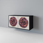 BROWN CIRCLES Aparador de 2 Puertas en Acabado Negro