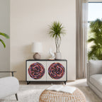 BROWN CIRCLES Aparador de 2 Puertas en Acabado Negro