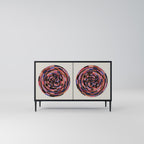 BROWN CIRCLES Aparador de 2 Puertas en Acabado Negro