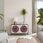 BROWN CIRCLES Aparador de 2 Puertas en Acabado Negro