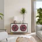 BROWN CIRCLES Aparador de 2 Puertas en Acabado Negro