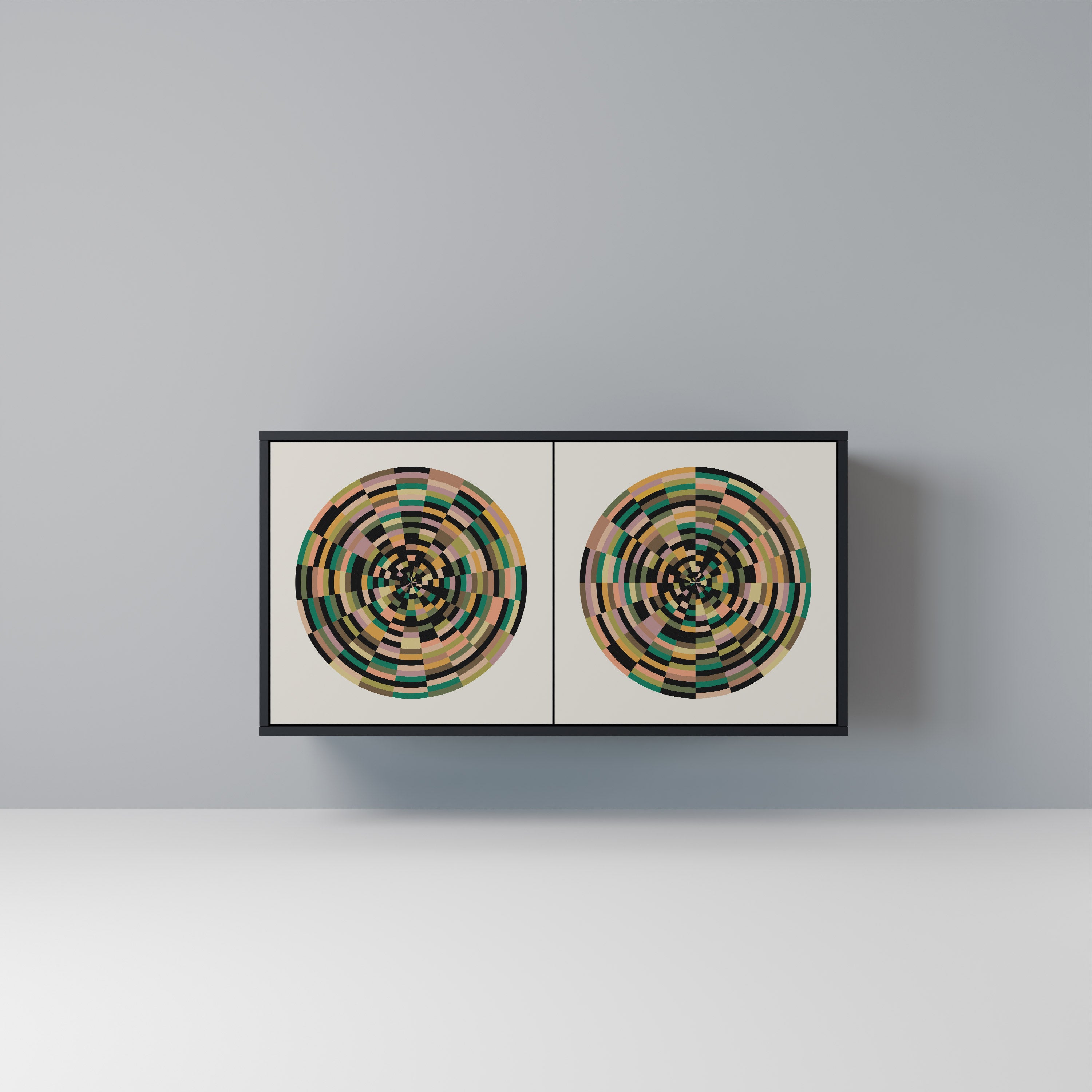 GREEN CIRCLES 2-Door Sideboard in Black Finish