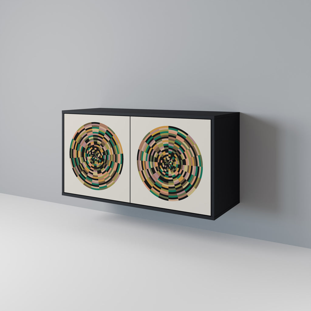 GREEN CIRCLES 2-Door Sideboard in Black Finish